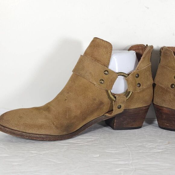 Frye Women's Ray Harness US 7M Brown Suede Back Zip Ankle Booties Boots - Picture 8 of 16